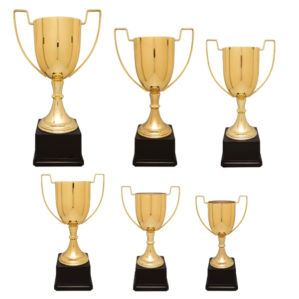 Gold Metal Trophy Cup on Base