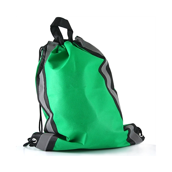 Custom Non-woven Reflective Drawstring Backpack. - Image 3