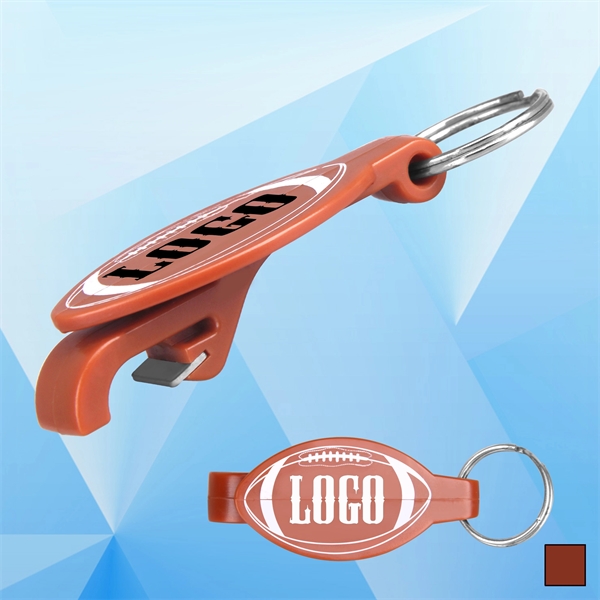 Rugby Pattern Bottle Opener w/ Key Tag - Image 1