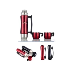 Stainless Steel Travel Thermos With Two Cups Thermos Mug