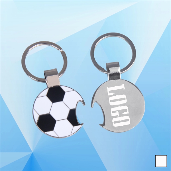 Soccer Football Key Ring w/ Bottle Opener - Image 1
