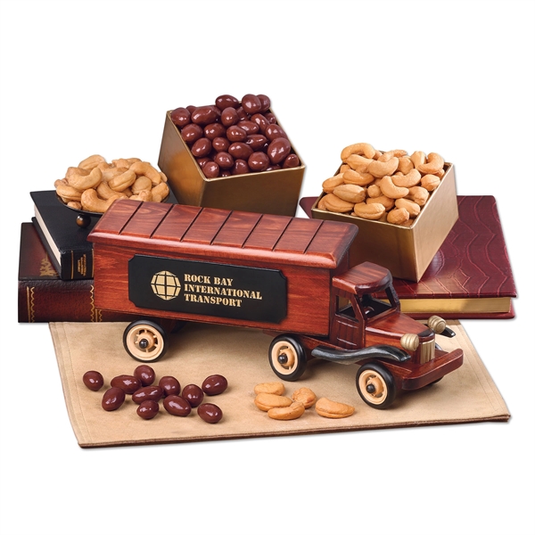1940-Era Tractor-Trailer with Chocolate Almonds and Cashews - Image 1
