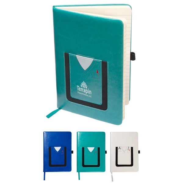 Leeman™ Medical Theme Journal Book with Cell Phone Pocket - Image 1