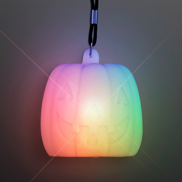 Color Change Deco Pumpkin Light Necklace - Image 1