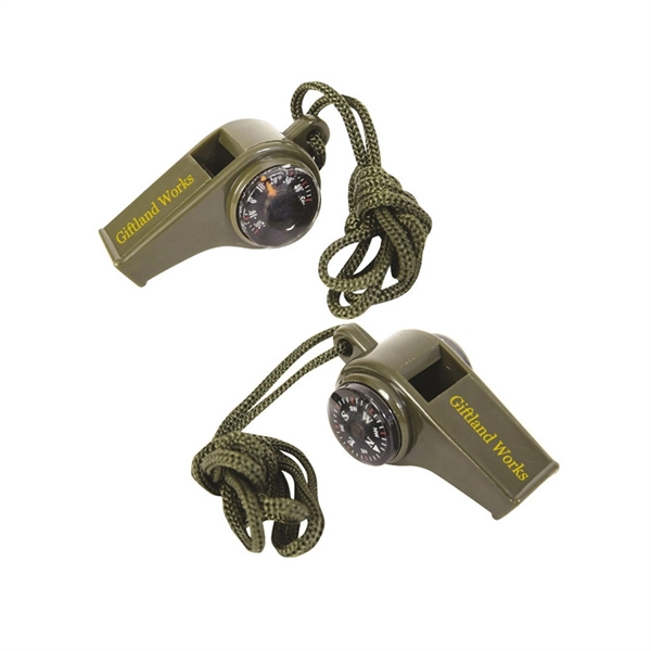 Whistle Compass With Lanyard - Image 1