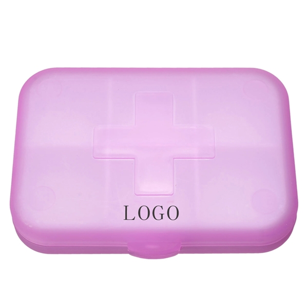 Pocket Pill Organizer Or Pill Box Or Pill Case With 6 Grids  - Image 1