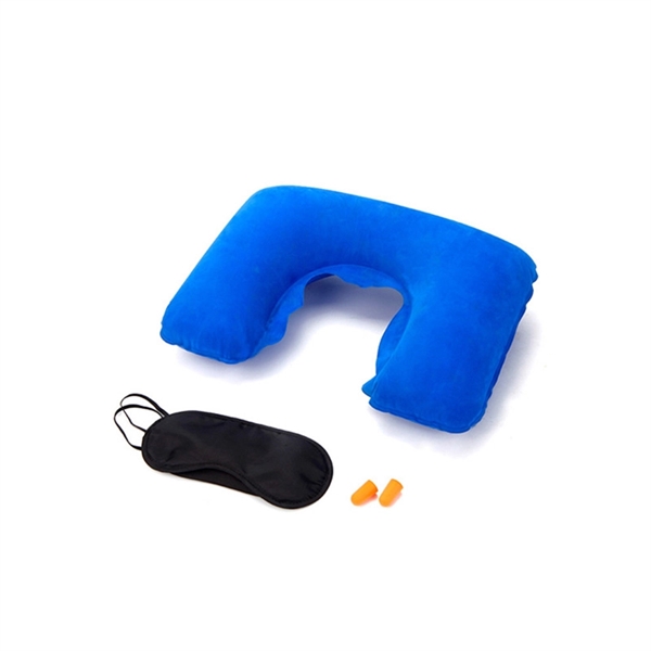 Travel Inflatable Pillow Set Including Eye Mask And Earplug - Image 3