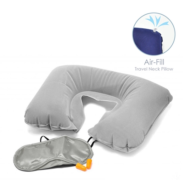 Travel Inflatable Pillow Set Including Eye Mask And Earplug - Image 4