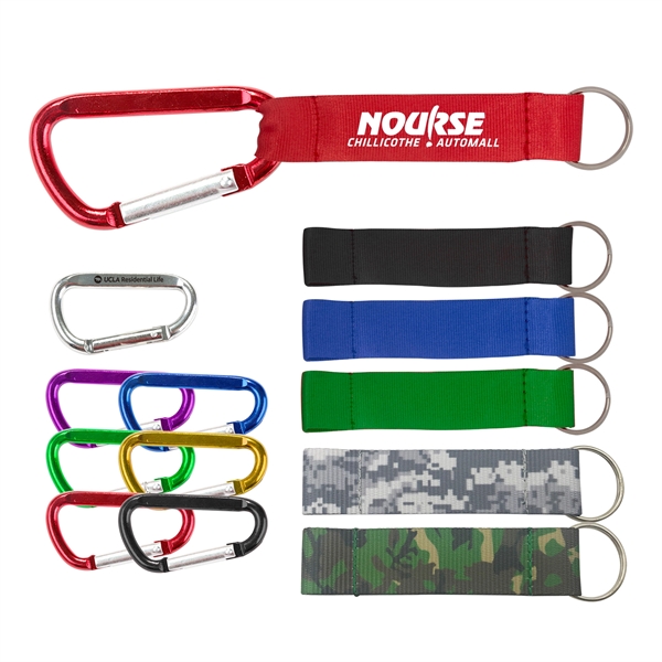 3-1/8 inch Carabiner W/Printed Strap - Image 1