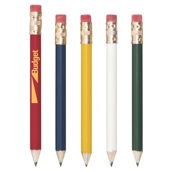 Round Wooden Golf Pencil with Eraser - Image 1