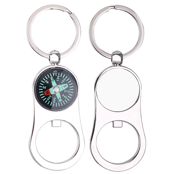 Bottle Opener Key Ring w/ Compass - Image 2