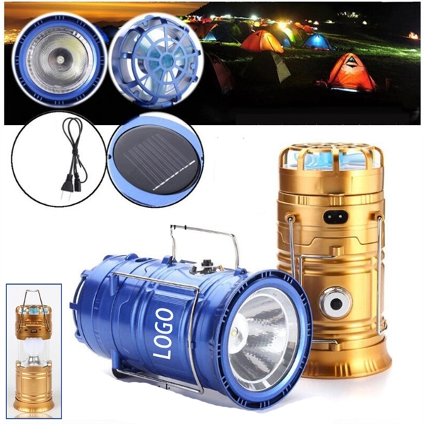Led Hand Lamp Rechargeable Collapsible Solar Camping Lantern - Image 1