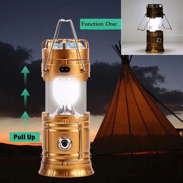 Led Hand Lamp Rechargeable Collapsible Solar Camping Lantern - Image 2