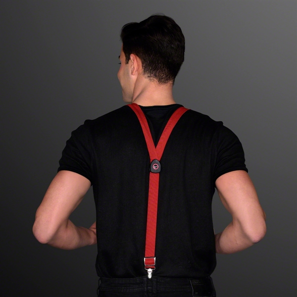 Rechargeable Red Light Up Suspenders - Image 4