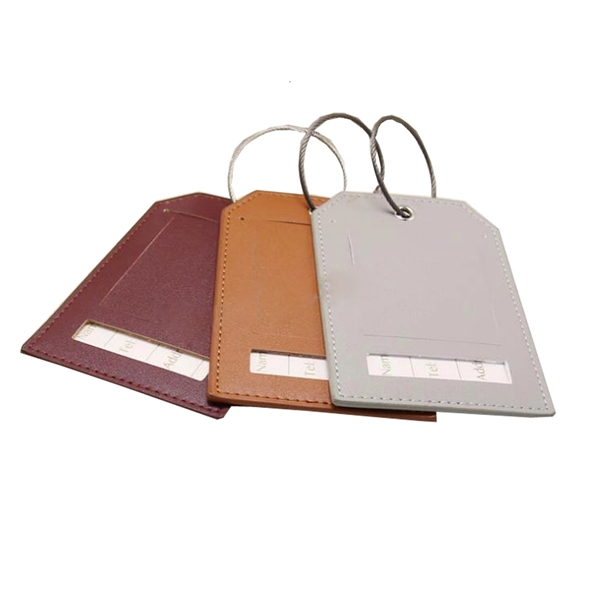Leather Luggage Tag Or Bag Tag With Privacy Cover - Image 3