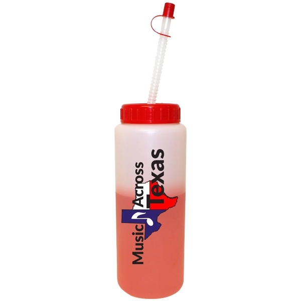 32 oz. Mood Sports Bottle With Flexible Straw, Full Color Di - Image 15