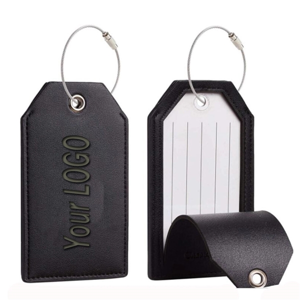 Leather Luggage Tag Or Bag Tag With Privacy Cover - Image 4