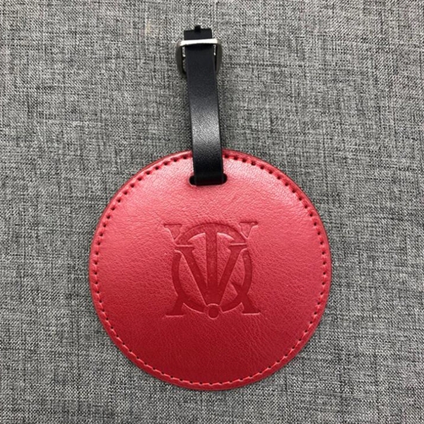 Round Shape Cheap Leather Luggage Tag Or Bag Tag - Image 4