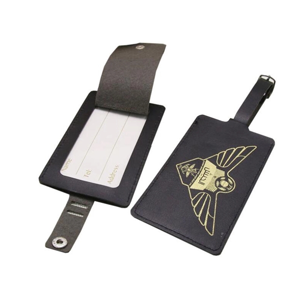 Cheap Leather Luggage Tag Or Bag Tag With Privacy Cover - Image 1