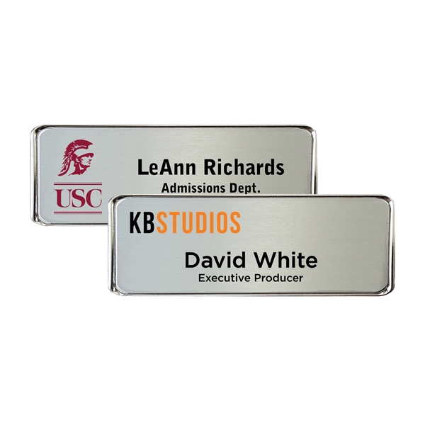 Small Silver Framed Name Badge