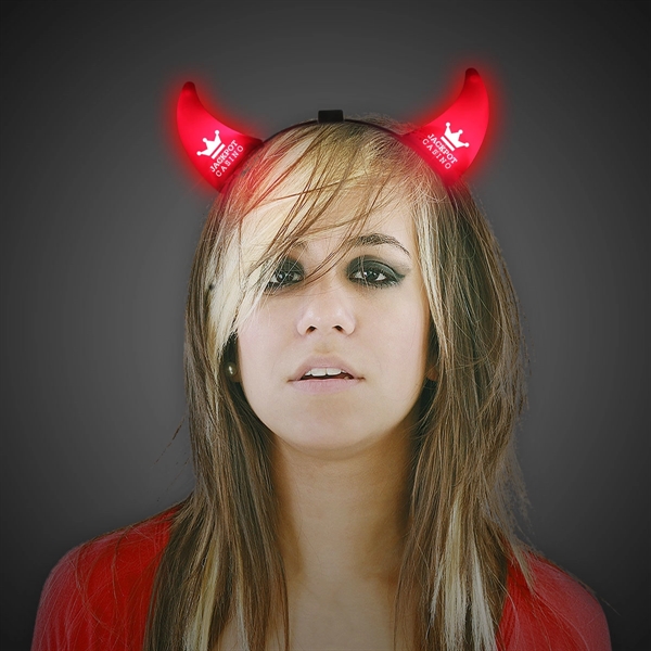 Light Up Red Devil Horn Headboppers - Image 1