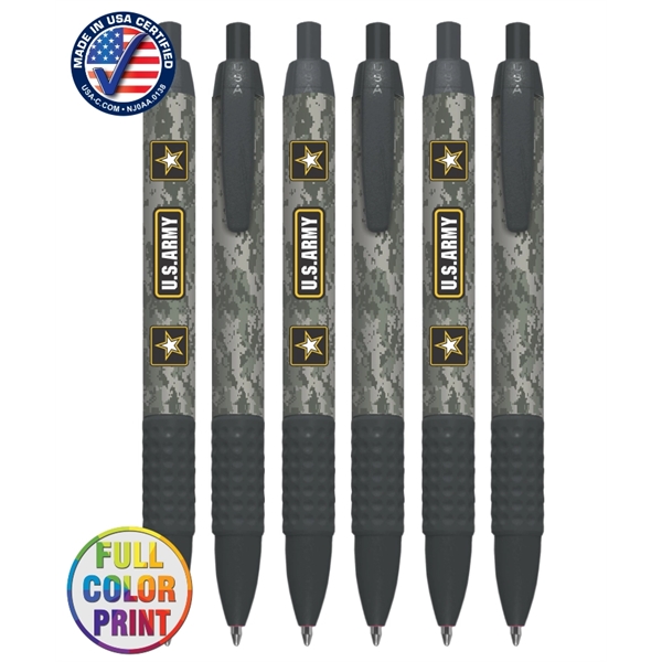 Union Printed, Certified USA Made "Camo" Click Grip Pen - Image 1