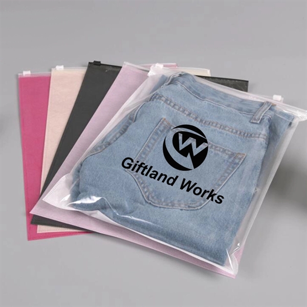 Custom Plastic Non Woven Clothes Packaging Bag With Zipper - Image 6