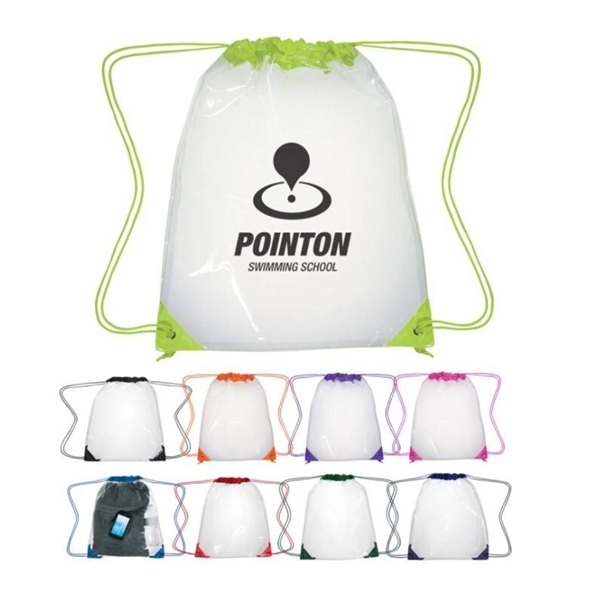 Clear Transparent Beach Or Outdoor Drawstring Backpack  - Image 1
