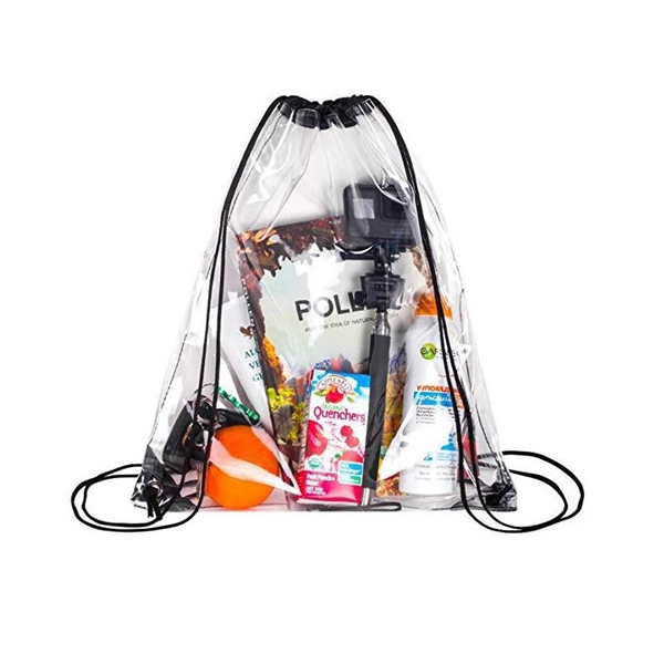 Clear Transparent Beach Or Outdoor Drawstring Backpack  - Image 2