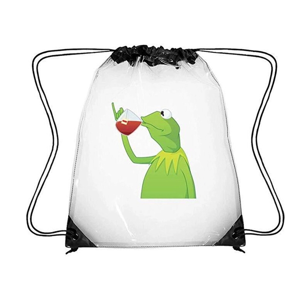 Clear Transparent Beach Or Outdoor Drawstring Backpack  - Image 3