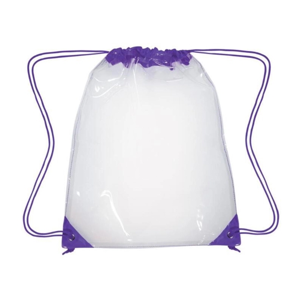 Clear Transparent Beach Or Outdoor Drawstring Backpack  - Image 11