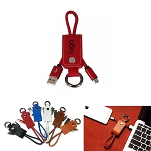 Portable Leather Micro USB Data Sync and Charging Cable