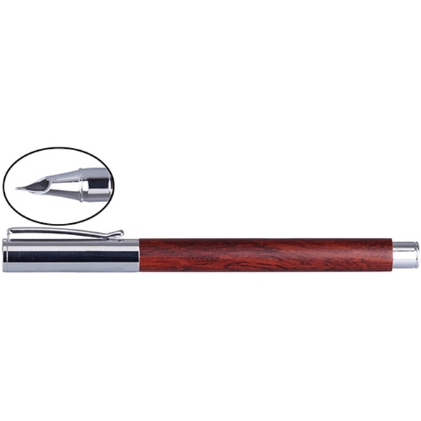 Business Fountain Pen w/ Wooden Barrel - Image 2