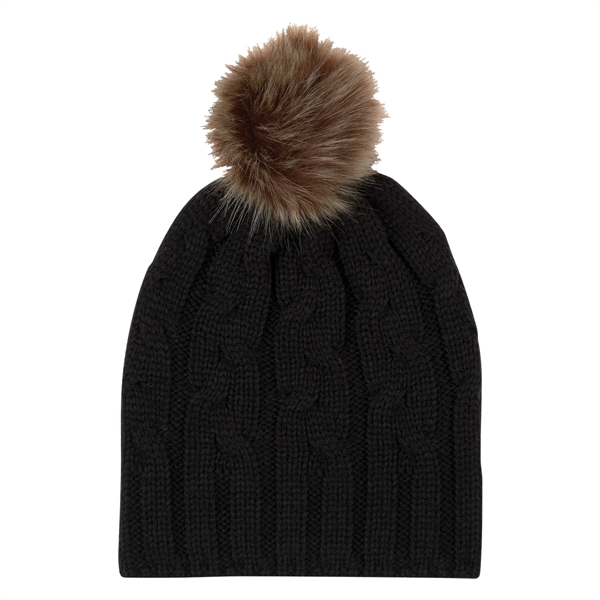 Cameron Cable Knit Pom Beanie - Image 5