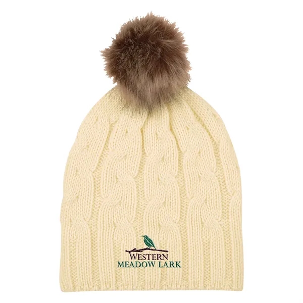 Cameron Cable Knit Pom Beanie - Image 7