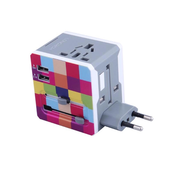 Full Color Imprint Milti-Functional Travel Plug Adapter  - Image 2