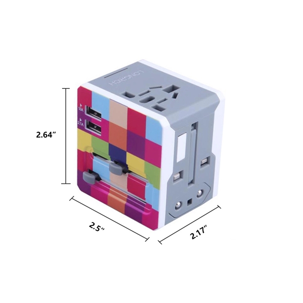 Full Color Imprint Milti-Functional Travel Plug Adapter  - Image 4