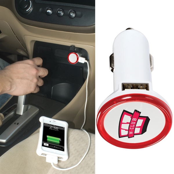 Round USB Car Charger - Image 1