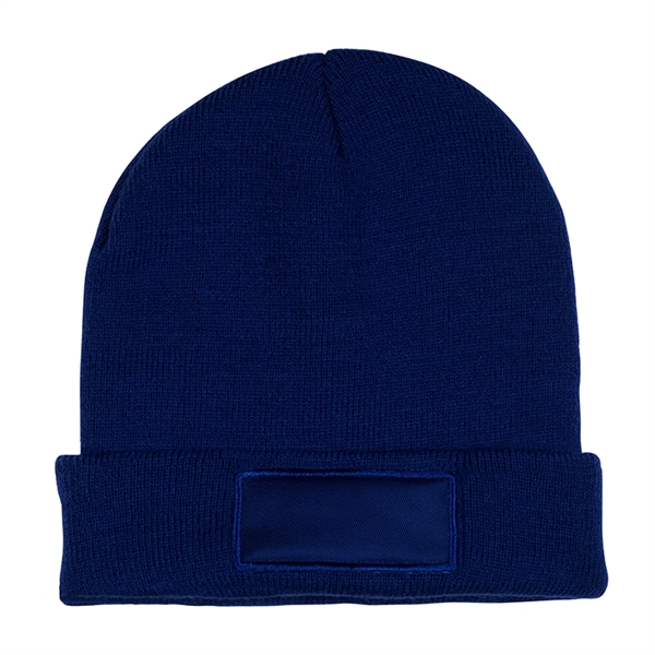 Knit Beanie with Patch - Image 2