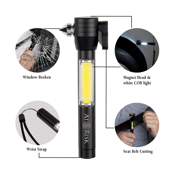 4 in 1 Safety Tool with COB Flashlight - Image 2
