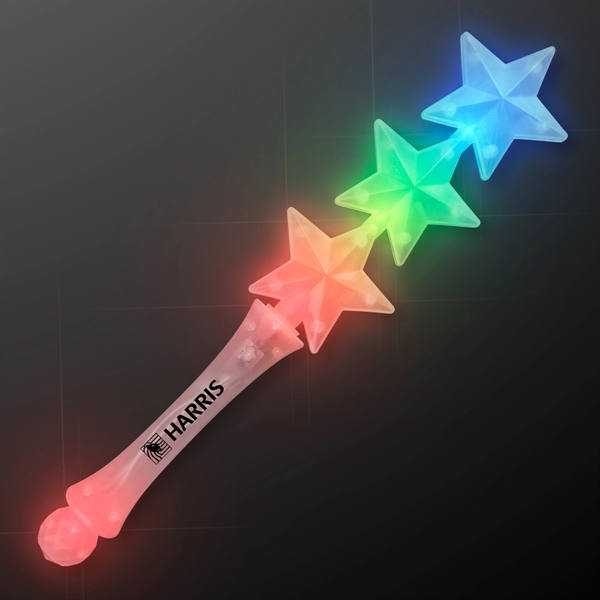 Triple Star Light Up Flashing Wand, 60 day overseas  - Image 4