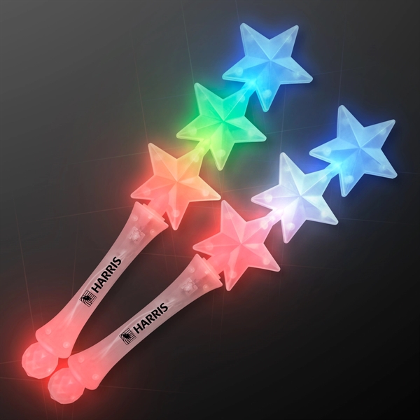 Triple Star Light Up Flashing Wand - Image 1