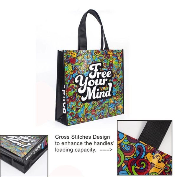 Custom Laminated Full Color Non Woven Shopping Tote Bag - Image 9