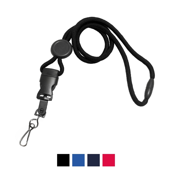 1/4" Blank Round Slider & DTACH Lanyards with Swivel Hook - Image 1