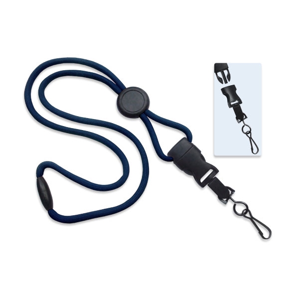 1/4" Blank Round Slider & DTACH Lanyards with Swivel Hook - Image 3