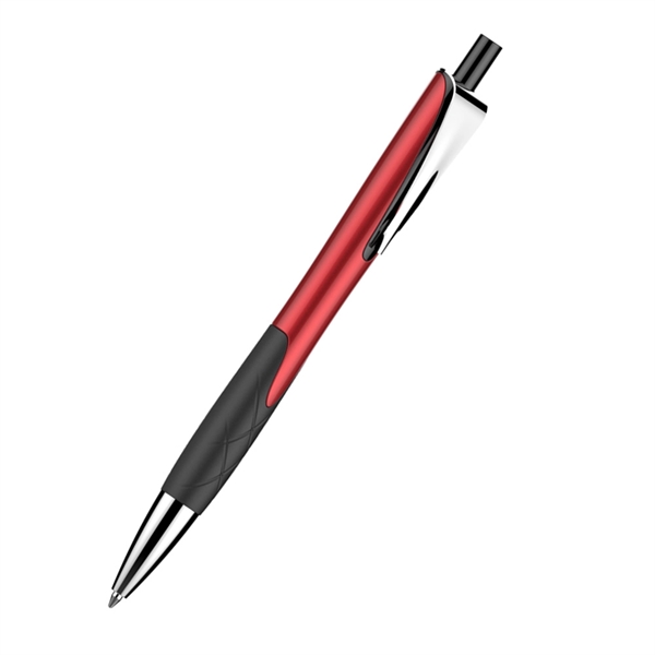 Metallic Plastic Pen with Grip - Image 2
