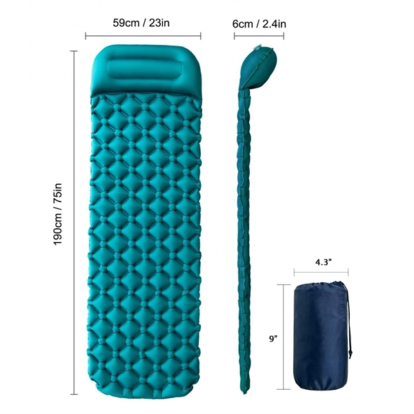 Ultralight Inflatable Sleep Pads with Pillow Compact Air Mat - Image 5