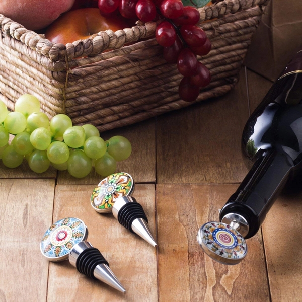 Full Color Imprint Dispensing Sticker Wine Bottle Stoppers - Image 3