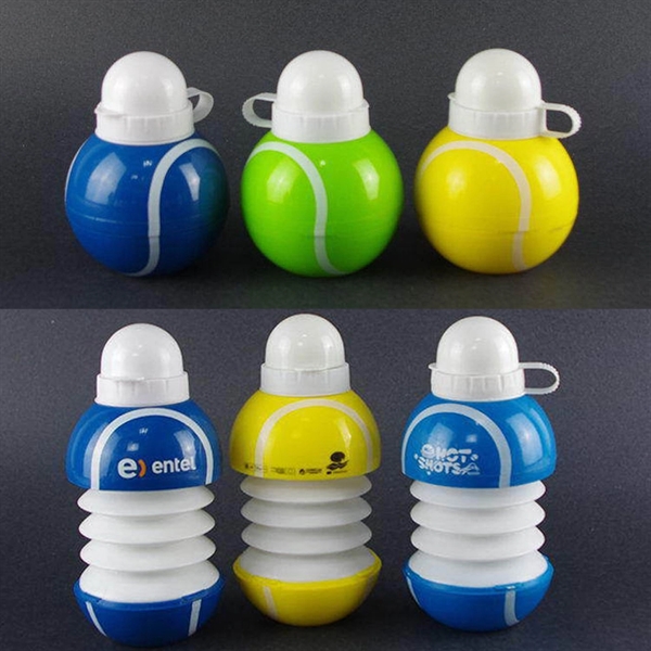 Sports Water Bottle Collapsible Ball Shaped 14 oz Cup - Image 2