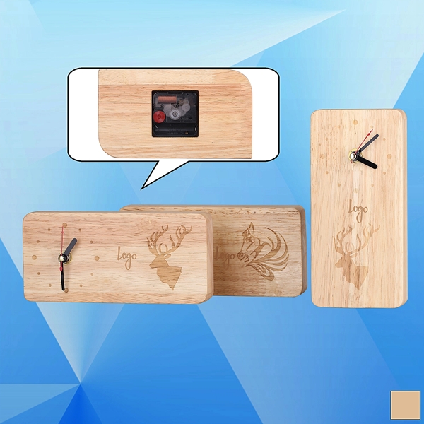 Rectangle Wood Desk Clock - Image 1